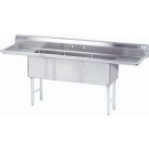 Advance Tabco FC-3-2424-24RL 2-Drain 3-Compartment Fabricated Economy Sink