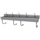 Advance Tabco FS-WM-100EFADA 100"L 5" Deep 14 Gauge Electronic Operated A.D.A. Multiwash Hand Sink