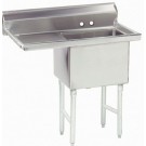 Advance Tabco FS-1-2424-18L Left-Hand Drainboard 1-Compartment Fabricated NSF Sink