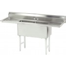 Advance Tabco FS-2-1824-24RL 2-Drain 2-Compartment Fabricated NSF Sink