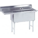 Advance Tabco FS-2-1824-18L Left-Hand Drainboard 2-Compartment Fabricated NSF Sink