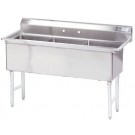 Advance Tabco FS-3-1818 No Drain 3-Compartment Fabricated NSF Sink