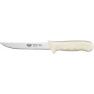 Winco KWP-62 STAL 6" White Polypropylene Handle Wide Boning Knife