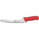 Winco KWP-92R STAL 9" Red Polypropylene Handle Offset Bread Knife