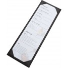 Winco LMS-414BK Bar Size Black Single View Menu Cover for 4-1/2 x 14''