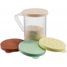 Winco PDG-10AC Polycarbonate 10oz Dredge with 4 Snap-on Lids