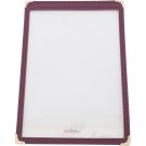 Winco PMC-5U Single 6-3/8" x 9-3/8" Burgundy Menu Cover