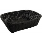 Winco PWBK-118T Rectangular 11-1/2" x 8-1/2" x 3-1/2" Black 12pcs/pk Poly Woven Baskets