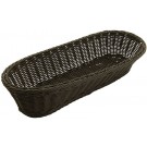 Winco PWBK-156V Oval 15" x 6-1/2" x 3-1/4" Black 6pcs/pk Poly Woven Baskets
