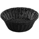 Winco PWBK-88R Round 8-1/4" x 3-1/4" Black 12pcs/pk Poly Woven Baskets