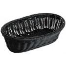 Winco PWBK-94B Oval 9" x 4-1/2" x 3" Black 6pcs/pk Poly Woven Baskets