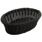 Winco PWBK-96V Oval 9-1/4" x 6-1/4" x 3-1/4" Black 6pcs/pk Poly Woven Baskets