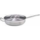 Winco SSET-5 5 Quart Stainless Steel Saute Pan with Cover