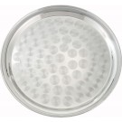 Winco STRS-14 Round Stainless Steel Swirl Pattern 14" Service Tray
