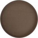 Winco TFG-14N Non-slip Brown Round 14" Premium Fiberglass Tray