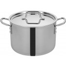 Winco TGSP-8 TRI-GEN 8 Quart 9-1/2" Diameter Tri-Ply Stock Pot with Cover