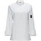Winco UNF-7WS Small White Women's Tapered Fit Chef Jacket