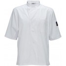 Winco UNF-9WM Medium White Tapered Fit Ventilated Chef Shirt
