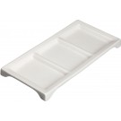 Winco WDP017-108 Bright White 24 pcs/case 10"L x 5"W Porcelain Trio Tray