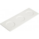 Winco WDP021-109 Bright White 24 pcs/case 13-3/4"L x 5"W Porcelain Trio Tray