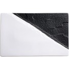 Winco WDP023-201 VISCA Black & White 12 pcs/case 11-5/8" x 7-1/4" Porcelain Rectangular Platter