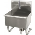 Advance Tabco WSS-14-21KV 12" Deep 16 Gauge Knee Operated Score Corner Hand Sink