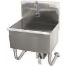 Advance Tabco WSS-16-25KV 12" Deep 16 Gauge Knee Operated Score Corner Hand Sink