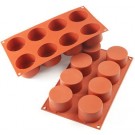 Silikomart SF028 8pcs 3.04 oz. Cylinder Silicone Mold