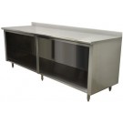 Advance Tabco EK-SS-248 96"W x 24"D Open Front Cabinet Base 5"H Backsplash Work Table