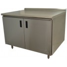 Advance Tabco HF-SS-245M 60"W x 24"D Hinged Doors with Midshelf 1.5" Backsplash Work Table