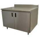Advance Tabco HK-SS-304 48"W x 30"D Cabinet Base with Hinged Doors 5"H Backsplash Work Table