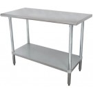 Advance Tabco AG-308 30" x 96" 16 Gauge Super Saver Flat Top with Undershelf Work Table