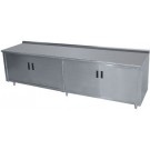 Advance Tabco HF-SS-2410M 120"W x 24"D Hinged Doors with Midshelf 1.5" Backsplash Work Table