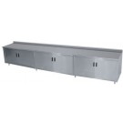 Advance Tabco HF-SS-2412M 144"W x 24"D Hinged Doors with Midshelf 1.5" Backsplash Work Table