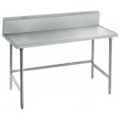 Advance Tabco TVKG-3610 36" x 120" 14 Gauge Spec-Line 10" Backsplash with Open Base Work Table