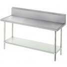Advance Tabco VKG-243 24" x 36" 14 Gauge Spec-Line 10" Backsplash with Undershelf Work Table