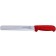 Omcan 12702 Red Polypropylene Handle 12" Slicer Straight Wave Edge Blade Knife