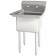Omcan 22118 1.8" Corner Drain and No Drain Board 24" x 24" x 14" One Tub Sink
