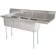 Omcan 25260 1.8" Corner Drain and Right Drain Board 24" x 24" x 14" Three Tub Sink