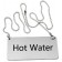 Omcan 80135 Stainless Steel Beverage "Hot Water" Chain Sign