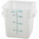 Winco PESC-4 White Polypropylene 4 Quart Square Storage Container