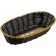 Winco PWBK-9B Oval 8-3/4" x 3-7/8" x 2" Black/Gold Poly Woven Baskets