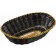 Winco PWBK-9V Oval 9" x 7" x 2-3/4" Black/Gold Poly Woven Baskets