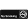 Winco SGN-310 3" x 9" Black No Smoking Information Sign