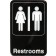 Winco SGN-603 6" x 9" Black Restrooms Information Sign