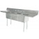 Omcan 25261 1.8" Corner Drain and Two Drain Boards 24" x 24" x 14" Three Tub Sink