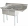 Omcan 25257 1.8" Corner Drain and Right Drain Board 24" x 24" x 14" Two Tub Sink